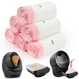 SZEE 120 Pack Litter Robot 4 Waste Bags, Large Drawstring Litter Box Liners, 3 mil Heavy-Duty Liners for Automatic Litter Box