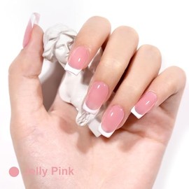 L'UGX- Esmalte de uñas en gel Sheer Pink Jelly, 15 ml, esmalte de uñas en gel nude neutro, translúcido, natural, francés, UV