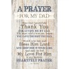 DEXSA Prayer for My Dad Wood Frame Wall Plaque for