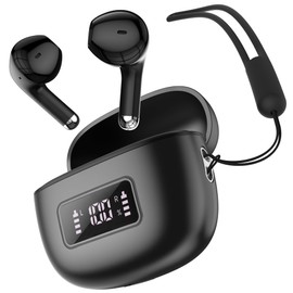 Wireless Earbuds Bluetooth 5.4, Ear Buds with HiFi Stereo, Wireless Earphones with LED Digital Display, ENC Noise Cancelling Headphones for Clear Talk, 25H Playtime, IPX6 Waterproof, Touch Control