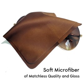 bqover - 3 bolsas de microfibra suave para anteojos de sol con paño de limpieza y mosquetón, funda portátil ultraligera para anteojos, Marrón, Medium