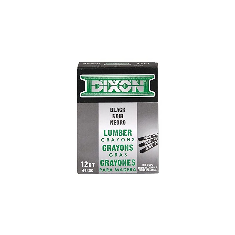 Dixon Lumber Crayons, Carbon Black, 12/Box (49400)