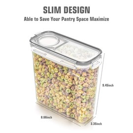 Wildone Cereal Storage Containers Set, Large BPA Free Plastic Airtight Food Storage Containers 4L /135.3oz for Cereal, Flour, Sugar, 6 Piece Set Cereal Dispensers with 20 Labels & Marker, Black