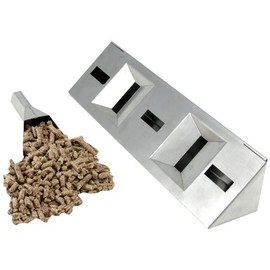 Charcoal Companion CC4086 Stainless Steel Gas Barbecue V-shaped Smoker Box with Pellet Holder, Long, 34.8 cm x 10 cm x 4.8 cm, Silver