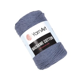 YarnArt Macrame Cotton, Macrame Yarn for Crafting, Knitting, and Crochet, Unique Macrame Crafts 8.80 Oz, 246.06 Yds 80% Cotton Macrame Cord, Macrame Yarn Weight Medium (761-Denim Blue)
