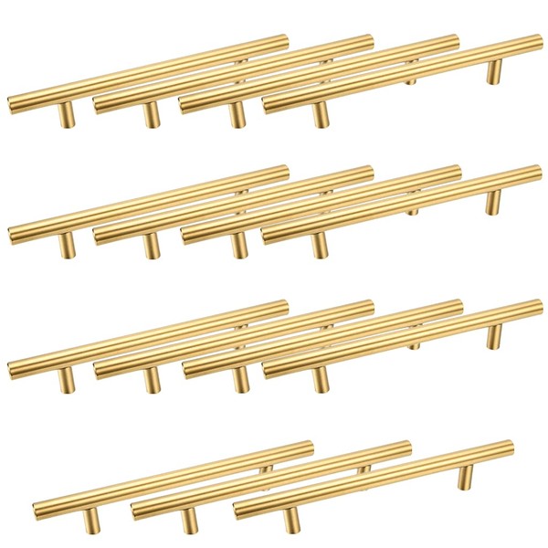 Lpraer 15 Pack Cabinet Handles Gold Stainless Steel T Bar