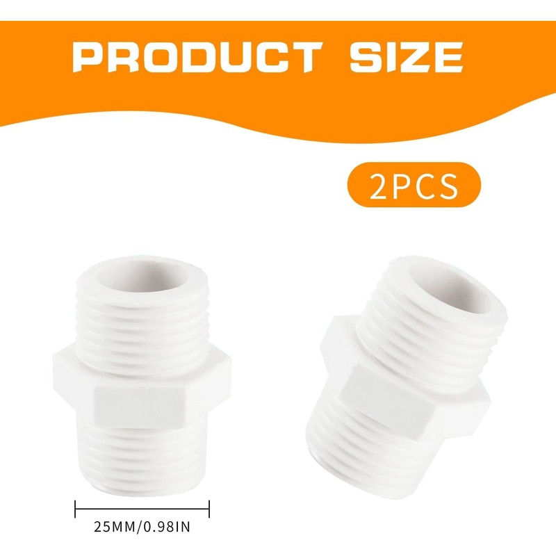 Plastic Washing Machine & Dishwasher Inlet Hose Connector – Durable