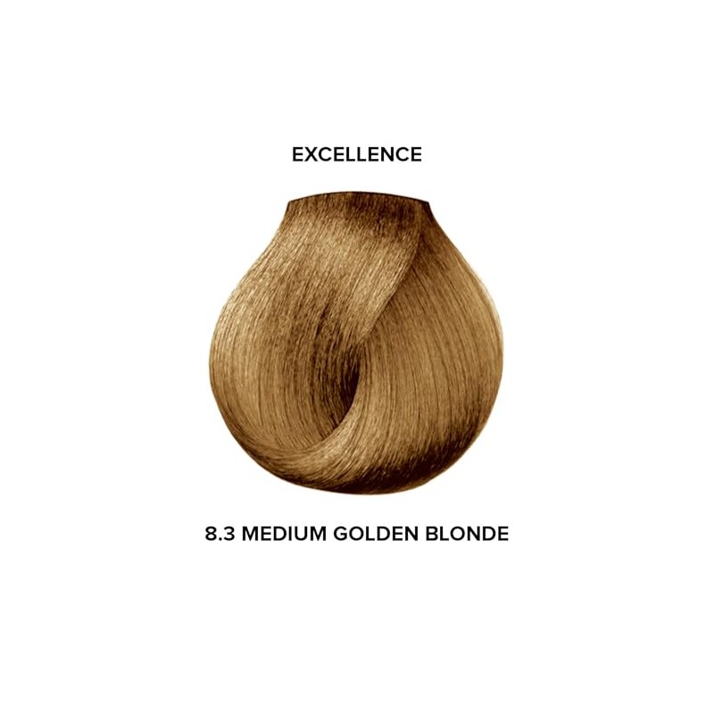 L'oreal Excellence Creme Permanent Hair Color, Medium Golden Blonde No.8.3,