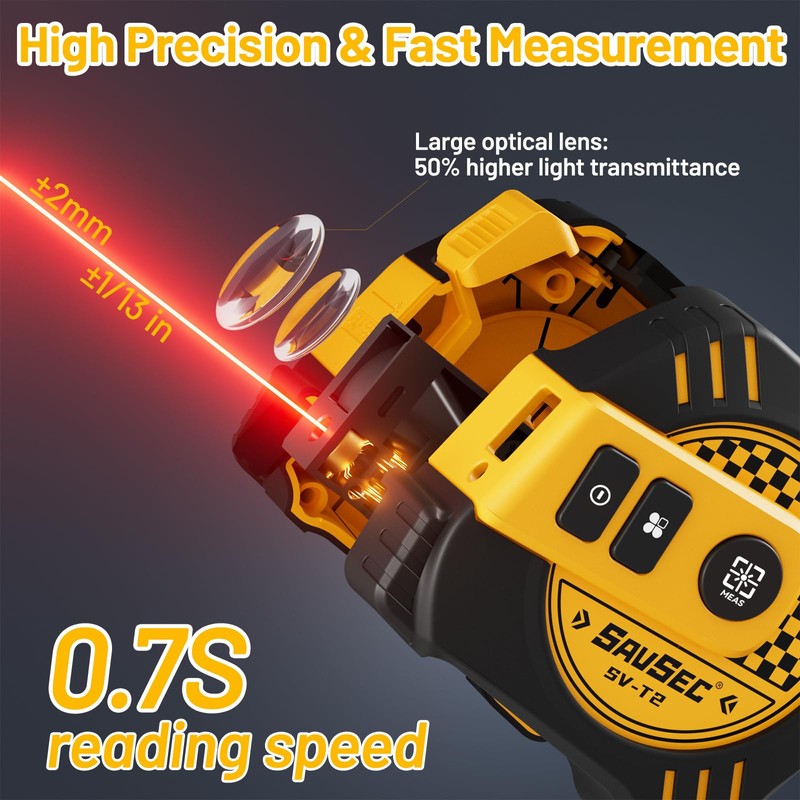 SAVSEC 2 in 1 Laser Tape Measure, Rechargeable 131ft Laser