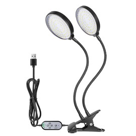 USB Plant Grow Light 156 LEDs Sunlight Full Spectrum Adjustable Desktop Clamp Growing Lamp for Indoor Plants 5 Dimmable Levels 4/8/12H Timer