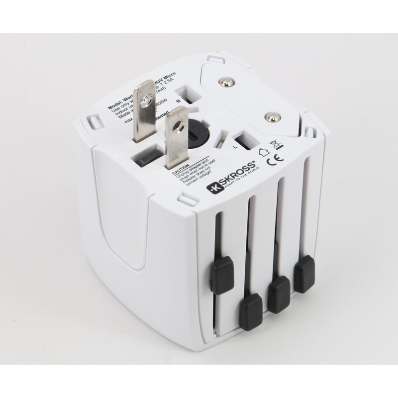 Skross World Travel Adapter Muv Micro Swiss Design. Smallest 2-Pole