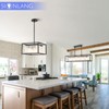 SIONLANG Black Square Kitchen Island Chandelier, Modern Linear Chandeliers, Adjustable