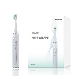 アズワン 電動音波歯ブラシ 充電スタンド付 替えブラシ付(大・小) NV-2421 ソニック 電動歯ブラシ 充電式 防水IPX7 歯周病予防