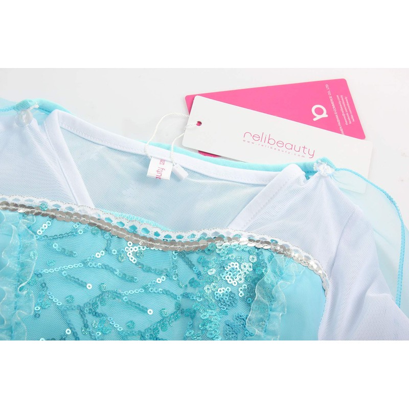 ReliBeauty Girls Sequin Princess Costume Long Sleeve Dress up, Light