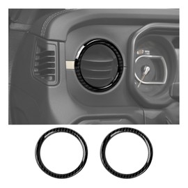 Dash Air Conditioning Vent Outlet Center Console Air Vents Cover Trim Compatible with 2024-2025 Jeep Wrangler JL JLU & Gladiator JT 4xe Interior Accessories 2pcs Carbon Fiber ABS