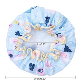 G2PLUS Shower Cap, Pack of 2, Cartoon Shower Caps, Elastic Waterproof Shower Cap, Double Layer, with Swan Motif for Women and Children