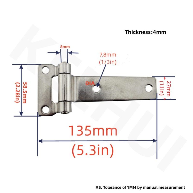Pair of Stainless Steel 304 T-Shape Door Hatch Hinge L