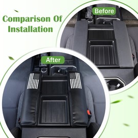 Center Console Armrest Cover Protector Pad Compatible with Toyota Tundra Sequoia 2022-2026 Leather Car Console Armrest Seat Cushion Waterproof Armrest Cushion Lid Interior Accessories (Style E)