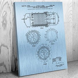 Patent Earth Hydrogen Fuel Cell Canvas Print, Engineering Gifts, NASA Blueprint, Science Teacher Gift, Space Wall Art, NASA Scientist Blue Steel (18 inch x 24 inch)