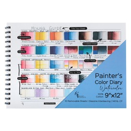 HG Art Concepts Painters Color Diary - 9x12" 140lb Spiral-Bound Acid-Free Color Swatch Book with 10 Pages for Watercolor & Mixed Media - 5-Pack