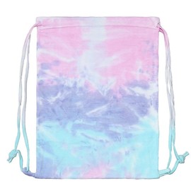 Colortone Unisex Drawstring Tie Dye Athletic Sport Bag, Cotton Candy, 17" X 13", Sport Bags
