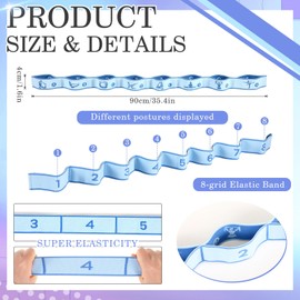 Sonwyoung Kids Stretch Bands Elastic Stretch Strap with 8 Loops Dance Exercise Training Resistance Bands for Children Ballet Dance Pilates Gymnastics Leg Exercise Yoga (Blue)