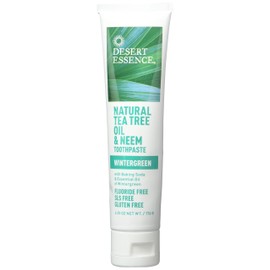 Desert Essence Natural Tea Tree Oil Wintergreen Toothpaste, 6.25 Ounce - 2 per case.