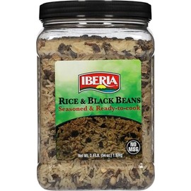 Iberia Rice & Black Beans, 3.4 lb., Completely Seasoned & Ready to Cook, Nutritious & Delicious Rice and Beans