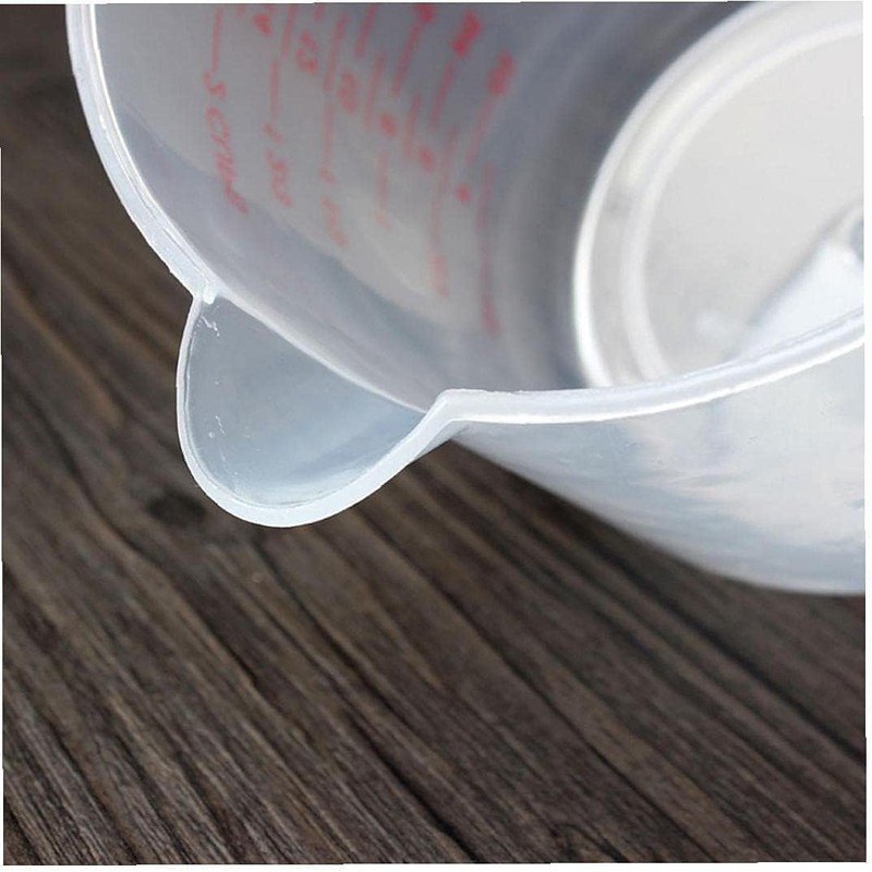 250ML Plastic Measuring Cup with Scale Handle Transparent Measuring Cups