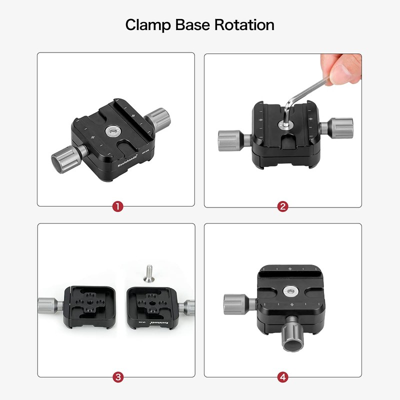 Koolehaoda QR-50B Quick Release Plate Clamp Double Clamp Adapter Compatible