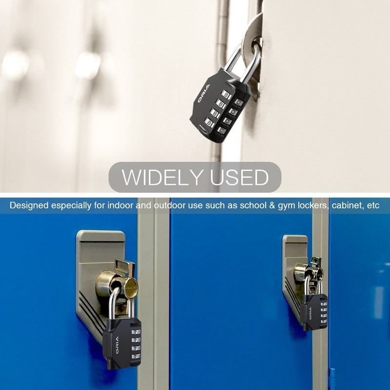 Combination Lock, [2 Packs] 4 Digit Re-settable Security Padlock, Combination