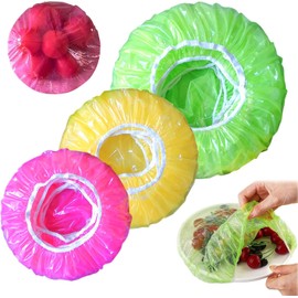 Juego de 60 fundas de plástico elásticas reutilizables para tazones de alimentos, masa madre de pan, funda elástica para pruebas