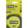 RYOBI Cinta métrica compacta de 25 pies RHTM25