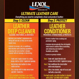 Lexol Leather Cleaner and Conditioner and Sponge Kit, For Use on Leather Apparel, Furniture, Auto Interiors, Shoes, Handbags and Accessories