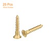 sourcing map Pack of 25 Brass Wood Screws M4 x