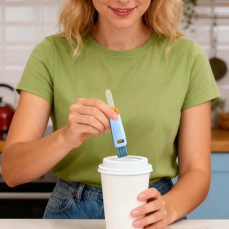3 PCS 3 in 1 Cup Lid Gap Cleaning Brush,