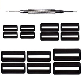 14 Pack Rubber Watch Band Strap Loops 18mm / 20mm / 22mm / 24mm Rubber Silicone Watch Band Watch Strap Free Loops Replacement Silicone Black Keeper Retainer Holder Accessories with Spring Bar Tools