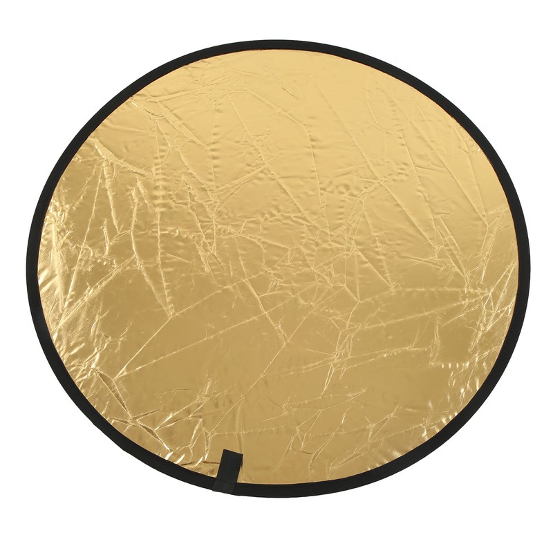 Silver Gold 2 In 1 Reflector Portable Mini Round Light