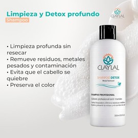 Claylal Professional | Shampoo Metal Remover Detox | Shampoo Purificante y Reparador Anti-metales | Limpia, Previene el Quiebre y Protege el Color | P