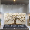 Evgosm Tempered Glass Backsplash for Kitchen, Flowers Stove Splashback, Glass