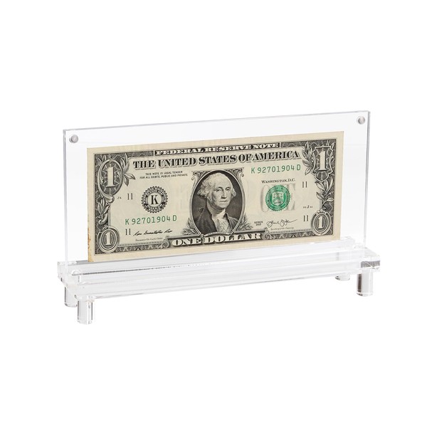 KCGANI Clear Acrylic Dollar Bill Display Case, Bill Clear Holders