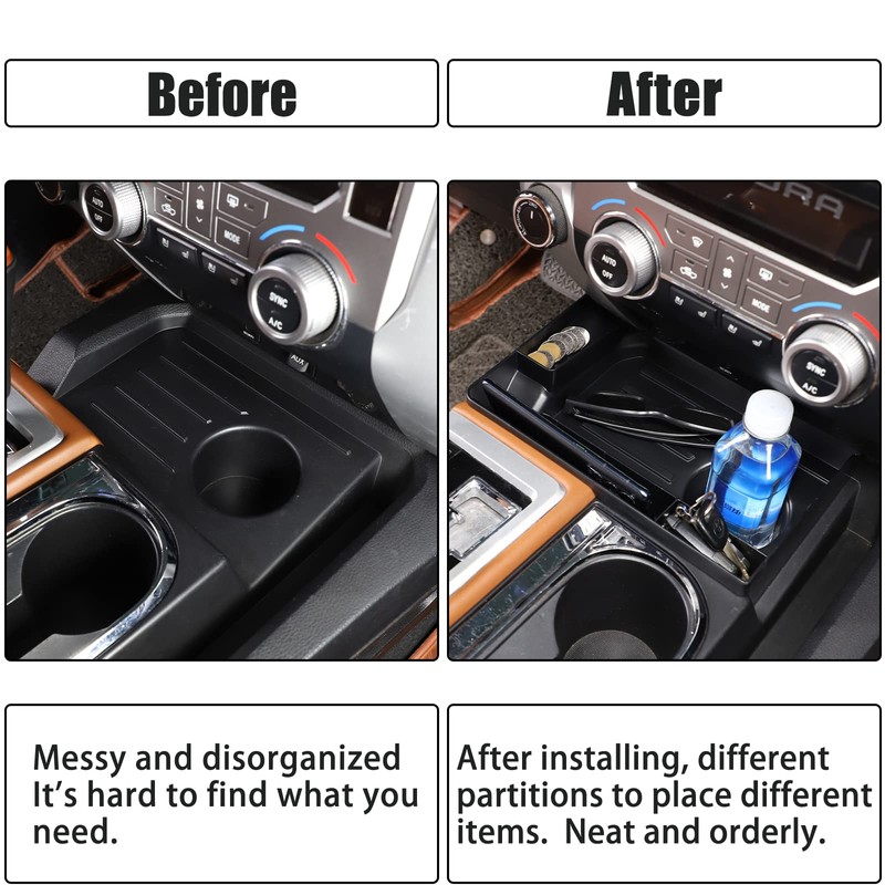 LLKUANG Car Central Water Cup Side Organizer Storage Box Container