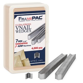 FramePac V Nails for Picture Frames Hardwood (AMP) 7mm (1/4 Inch) [4000 V-Nail Pack, Stacked] - (for use in Automatic V Nailer for Picture Framing, Automatic V Nailer for Picture Frames)