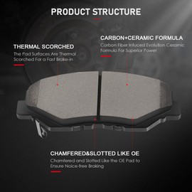 cciyu D958 D1451 Front Rear Ceramic Brake Pads Kits 8pcs fit For 2011-2017 For Honda For Accord