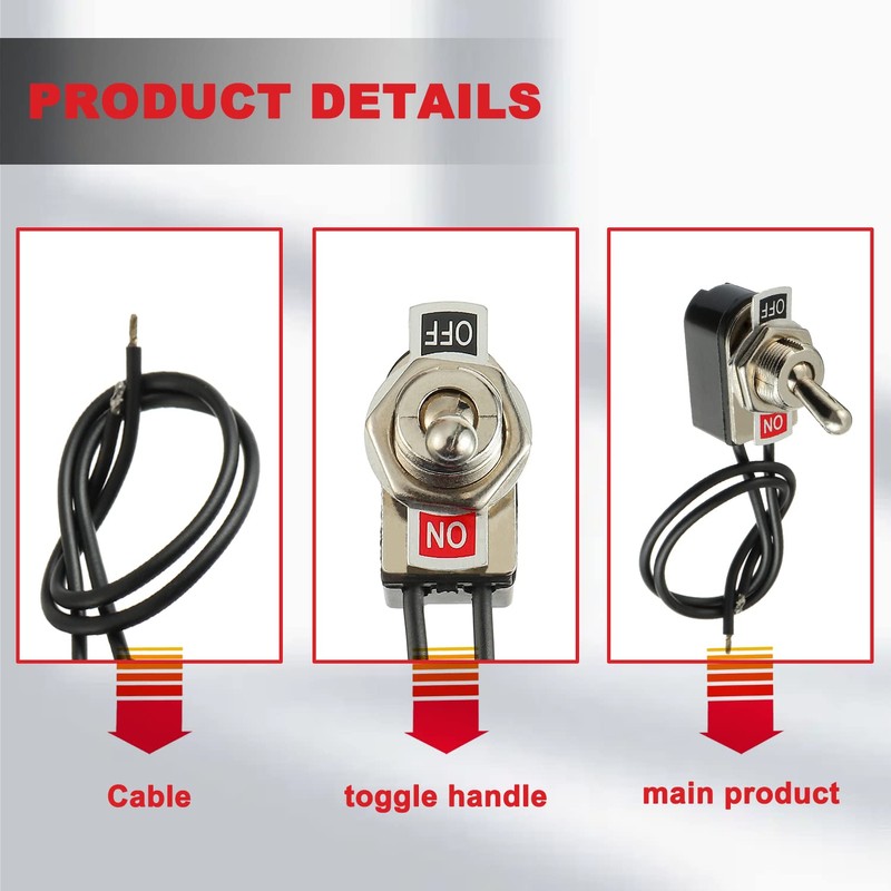 Heavy Duty Toggle Switch SPST 2 Pin ON/Off Rocker Toggle