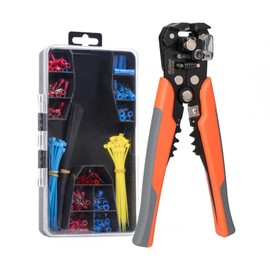 iCrimp Wire Stripper Tool Kit 260PCS 3-in-1 Adjustable for 0.5-6mm² Wire Stripper Cutter Crimper with Insulated Ferrules Terminals and Cable Ties