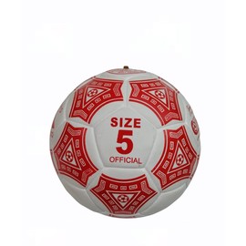 AZTECA Balon DE Futbol Soccer Clasico Medida Oficial # 5, Color Blanco/Rojo, Reforzado Doble Lona, 32 Paneles, Ideal para Todo Terreno Uso RUDO