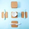 Square Wooden Thick Cork Drink Coasters for Kitchen Restaurant Home