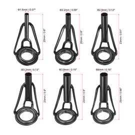 PATIKIL 1.6-4mm Fishing Rod Tip Repair Kit, 30pcs Stainless Steel Pole Ring Guide Replacement for Saltwater Freshwater Fishing, Black