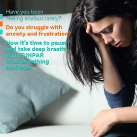 FUNPAR Cross Breathing Necklace for Anxiety, Inspirational Bible Verse Mindfulness Pendant Necklace, Stainless Steel Meditation Breathwork Tool, Anxiety Relief Items for Teens Gift(Silver 1: 9)